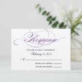 Elegant Script Wedding Response RSVP Kaartje (Staand voorkant)