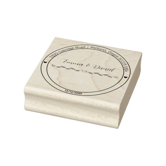 Elegant Script Wedding Return Address Stamp Rubberstempel (Stempel)