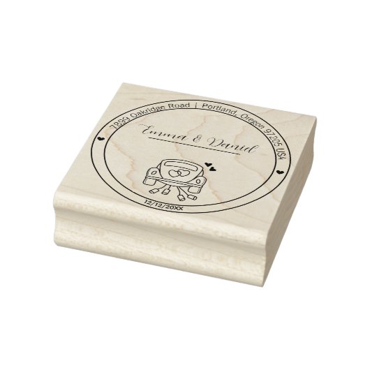 Elegant Script Wedding Return Address Stamp Rubberstempel (Stempel)