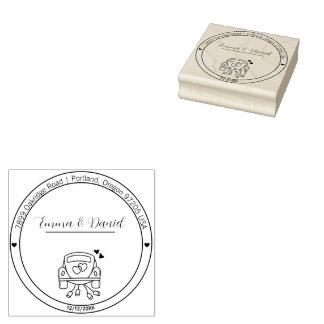 Elegant Script Wedding Return Address Stamp Rubberstempel
