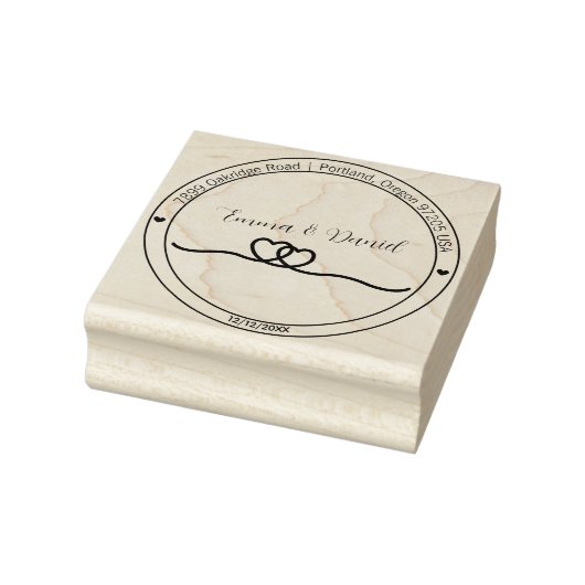 Elegant Script Wedding Return Address Stamp Rubberstempel (Stempel)