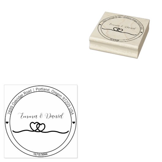 Elegant Script Wedding Return Address Stamp Rubberstempel (Gestempeld)