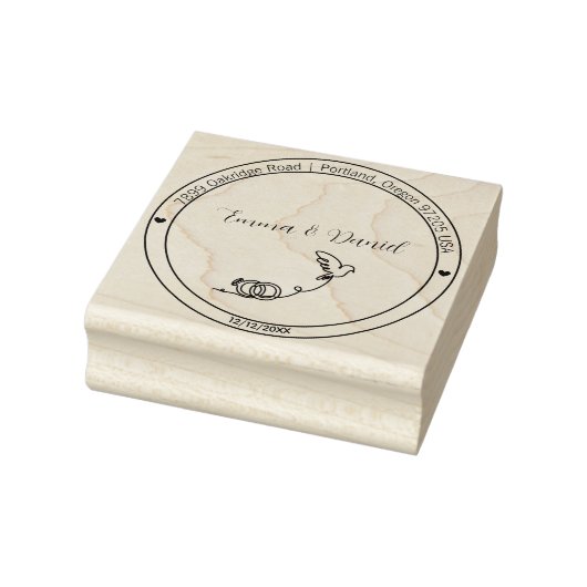 Elegant Script Wedding Return Address Stamp Rubberstempel (Stempel)