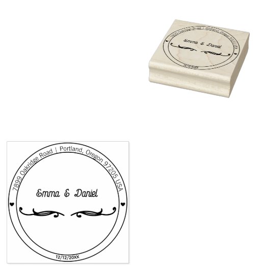Elegant Script Wedding Return Address Stamp Rubberstempel (Gestempeld)