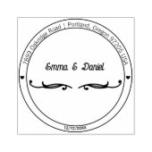 Elegant Script Wedding Return Address Stamp Rubberstempel (Afrduk)