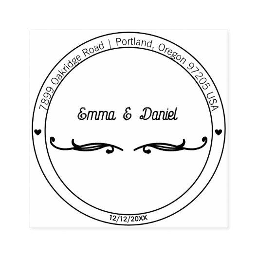 Elegant Script Wedding Return Address Stamp Rubberstempel (Afrduk)