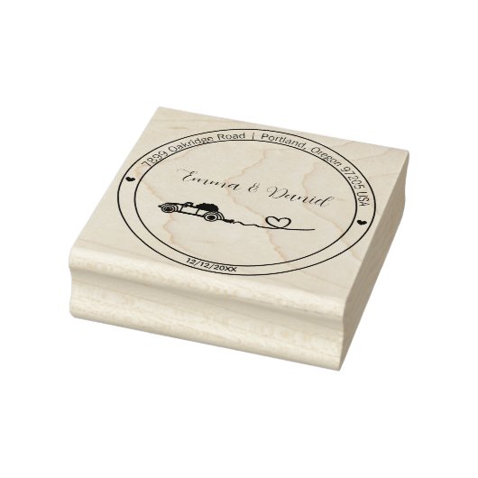 Elegant Script Wedding Return Address Stamp Rubberstempel (Stempel)