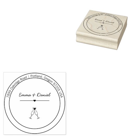 Elegant Script Wedding Return Address Stamp Rubberstempel (Gestempeld)