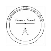 Elegant Script Wedding Return Address Stamp Rubberstempel (Afrduk)
