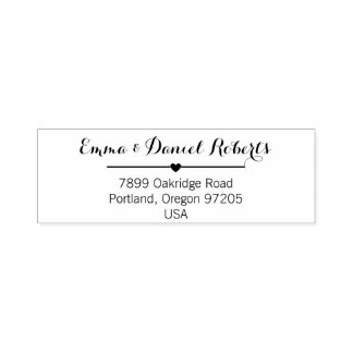 Elegant Script Wedding Return Address Stamp Zelfinktende Stempel