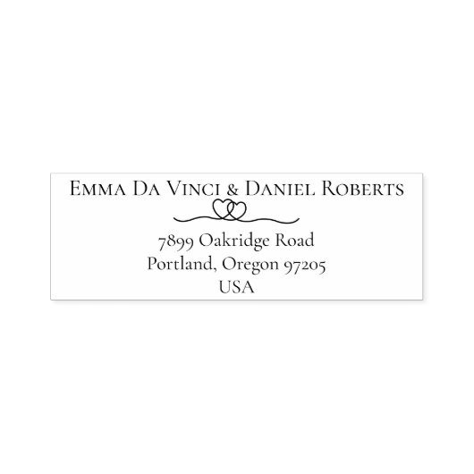 Elegant Script Wedding Return Address Stamp Zelfinktende Stempel (Design)