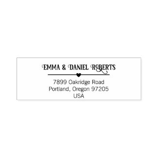 Elegant Script Wedding Return Address Stamp Zelfinktende Stempel