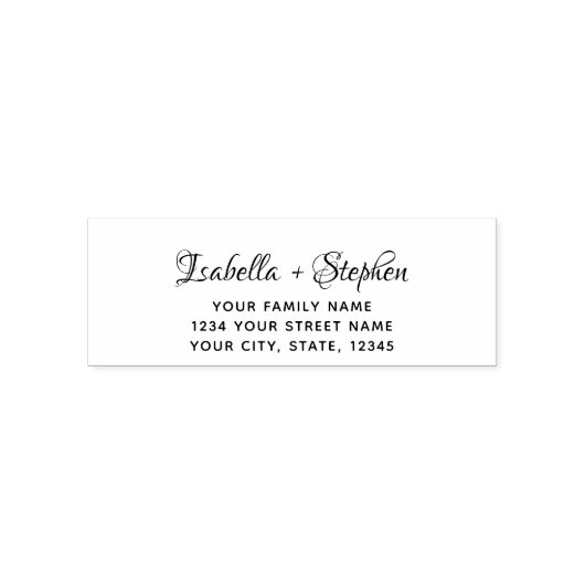 Elegant Script Wedding Return-adres Zelfinktende Stempel (Design)