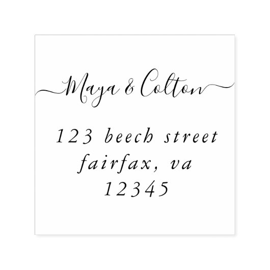 Elegant Script Wedding Return-adres Zelfinktende Stempel (Design)