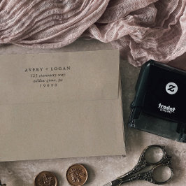 Elegant Script Wedding Return-adres Zelfinktende Stempel