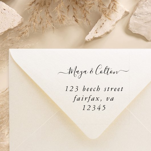 Elegant Script Wedding Return-adres Zelfinktende Stempel