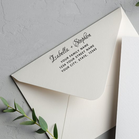Elegant Script Wedding Return-adres Zelfinktende Stempel