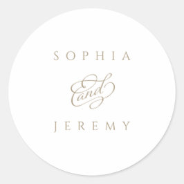 Elegant Script Wedding Ronde Sticker
