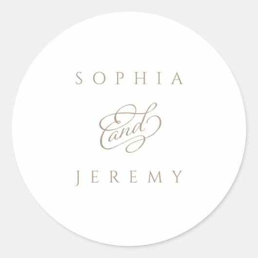 Elegant Script Wedding Ronde Sticker (Voorkant)