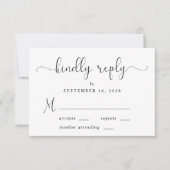 Elegant Script Wedding RSVP Kaartje (Voorkant)