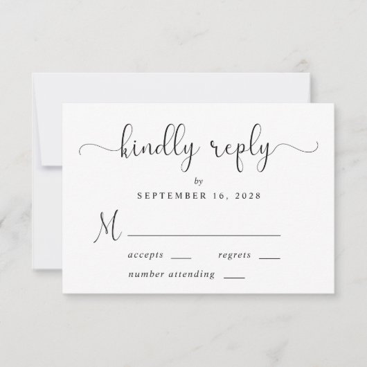 Elegant Script Wedding RSVP Kaartje (Voorkant)