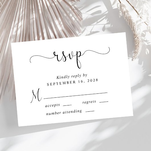 Elegant Script Wedding RSVP Kaartje