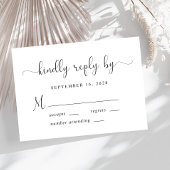 Elegant Script Wedding RSVP Kaartje