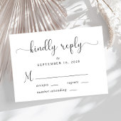 Elegant Script Wedding RSVP Kaartje
