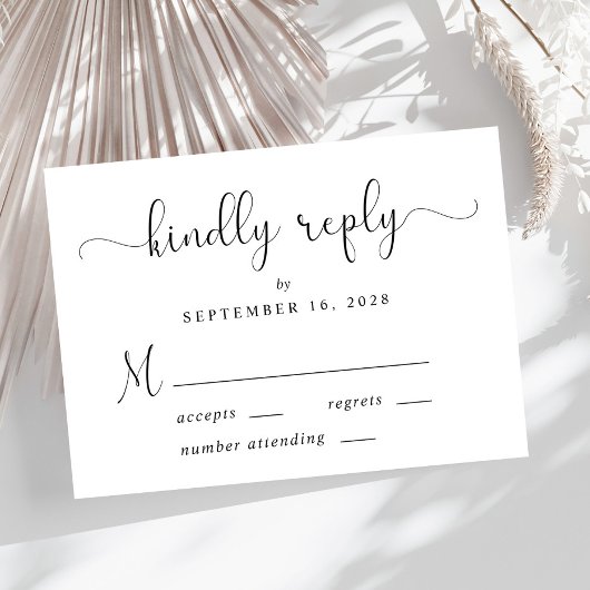 Elegant Script Wedding RSVP Kaartje