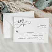 Elegant Script Wedding Rsvp met maaltijdopties Kaa