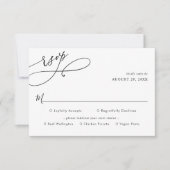 Elegant Script Wedding Rsvp met maaltijdopties Kaa Kaartje (Voorkant)