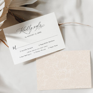 Elegant Script Wedding Rsvp met maaltijdopties Kaa Kaartje