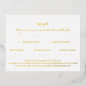 Elegant Script Wedding RSVP Real Gold Folie Uitnodiging Briefkaart (Voorkant)
