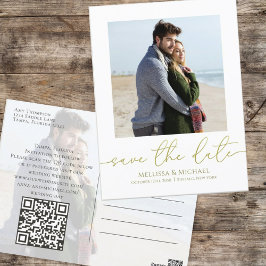 Elegant Script Wedding Save the Date Foto Briefkaart