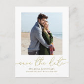 Elegant Script Wedding Save the Date Foto Briefkaart (Voorkant)