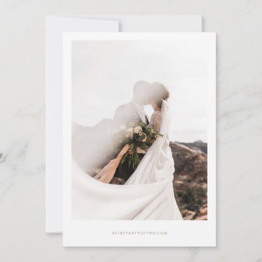 Elegant Script Wedding Save the Date Roos Gold Kaart (Achterkant)