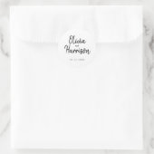 Elegant Script Wedding Sticker (Tas)