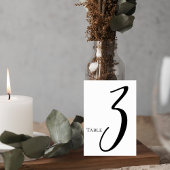 Elegant Script Wedding Table Number Card Kaart