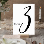 Elegant Script Wedding Table Number Card Kaart