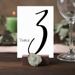 Elegant Script Wedding Table Number Card Kaart<br><div class="desc">Guide guests to their seats with this elegant minimalist wedding table number card featuring a bold script numeral paired with refined classic typography. The striking oversized number creates a stylish focal point while the clean layout keeps the design modern, timeless, and easy to read. Designed to complement sophisticated wedding décor,...</div>
