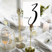 Elegant Script Wedding Table Number Card Kaart