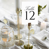 Elegant Script Wedding Table Number Card Kaart