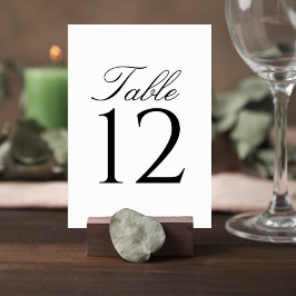 Elegant Script Wedding Table Number Card Kaart