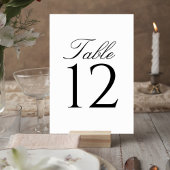 Elegant Script Wedding Table Number Card Kaart