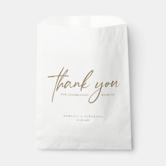 Elegant Script Wedding Thank You Custom Minimalist Bedankzakje (Voorkant)
