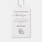 Elegant Script Wedding Thank You with Rings Cadeaulabel (Voorkant)