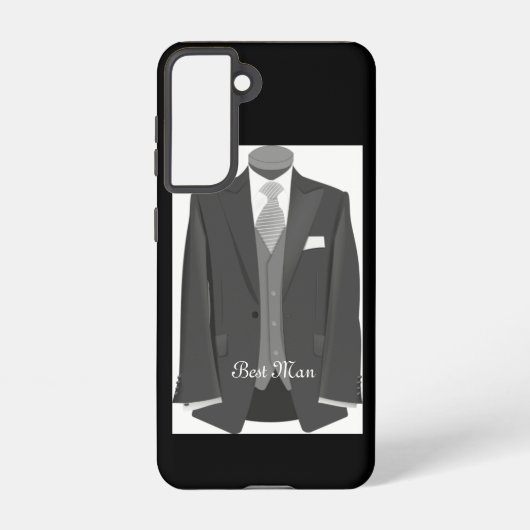 Elegant Script Wedding Tuxedo Suit Best Man Samsung Galaxy Hoesje (Achterkant)