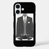 Elegant Script Wedding Tuxedo Suit Groomsman Case-Mate iPhone Case (Achterkant)