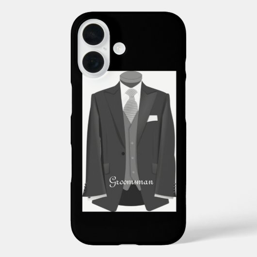 Elegant Script Wedding Tuxedo Suit Groomsman Case-Mate iPhone Case (Achterkant)