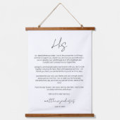 Elegant Script Wedding Vows Jubileum Hangend Wandkleed (Voorkant)